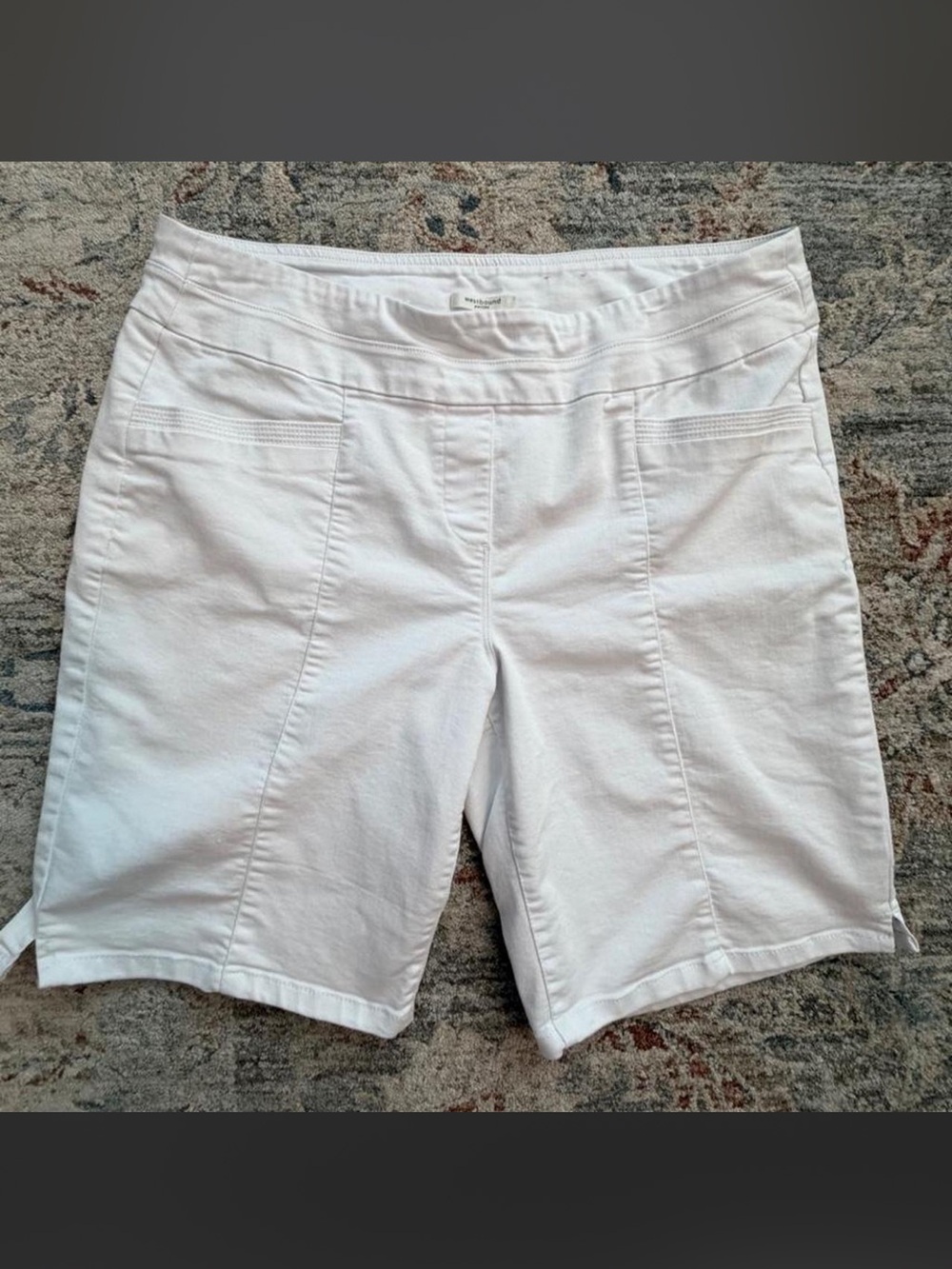 Westbound White Pull-On Bermuda Shorts